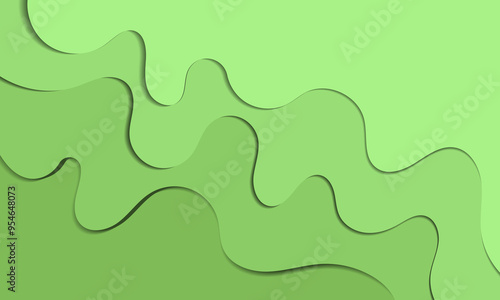 paper cut design with abstract background. Vector design layout for business presentations, banner, flyers, posters and invitations. green, colorful color