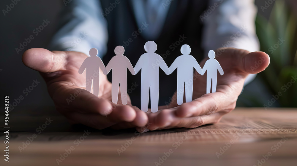 Hands Holding Paper Cutout Figures Representing Community Hands Holding Paper Cutout Figures Representing Community