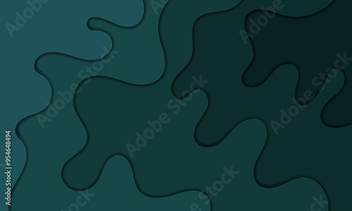 paper cut design with abstract background. Vector design layout for business presentations, banner, flyers, posters and invitations. green, colorful color