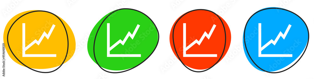 4 bunte Icons: Erfolg - Button Banner 4 bunte Icons: Erfolg - Button Banner