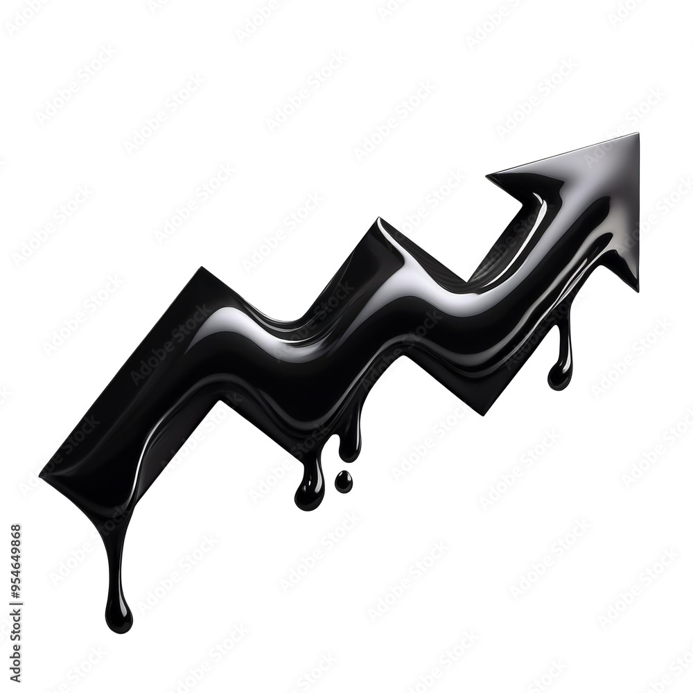 arrow Crude oil liquid, representing growth up, success, and upward trends in business or finance. on a transparent background. arrow Crude oil liquid, representing growth up, success, and upward trends in business or finance. on a transparent background.