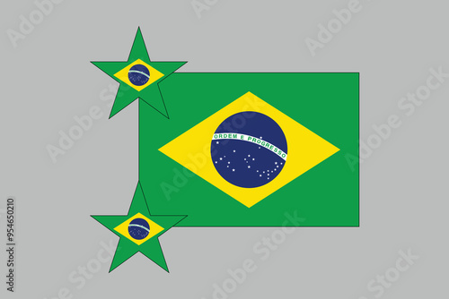 Brazil flag, The flag of Brazil, Brazilian National Flag, EPS Vector Illustration, Flag of the Federative Republic of Brazil, Illustration of the Brazil flag
