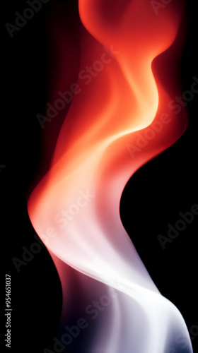 Abstract red and white smoke design on a black background.