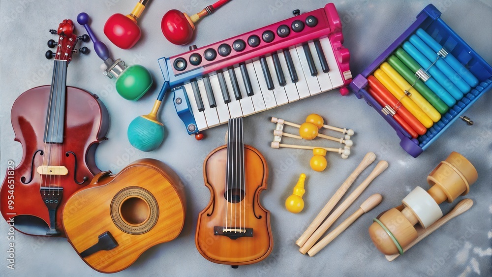 Naklejka premium musical instruments for children xylophone