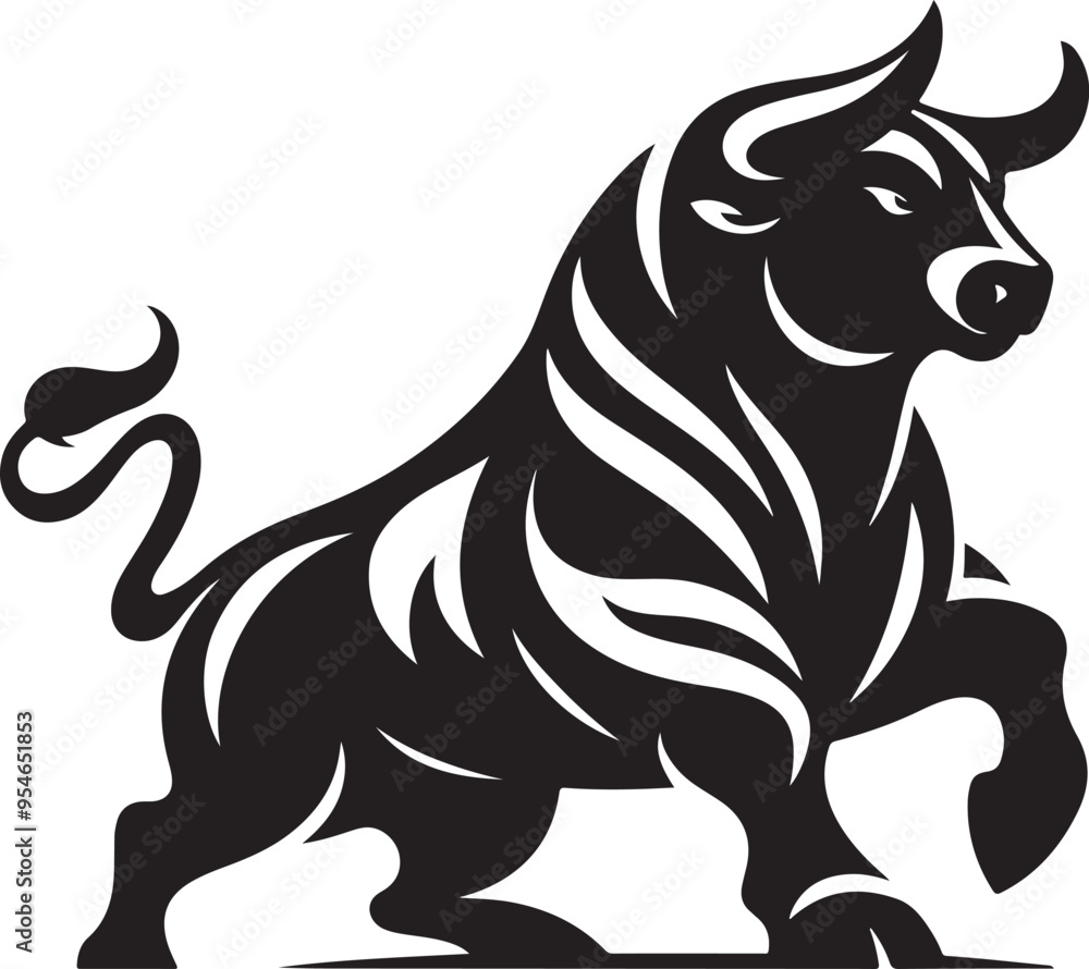A bull silhouette A bull silhouette