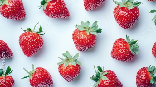 A vibrant arrangement of fresh strawberries on a light background.