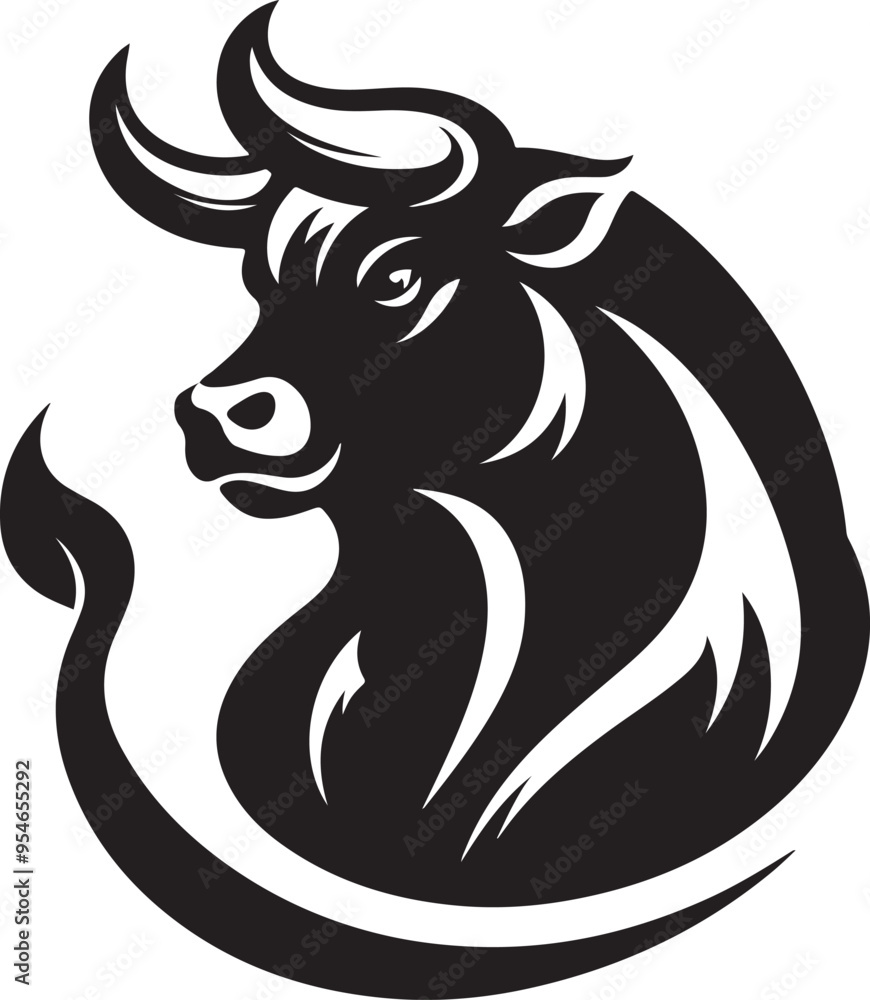 A bull silhouette A bull silhouette