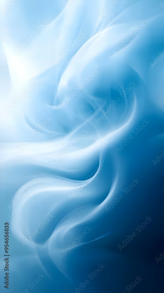 Obraz premium Abstract swirls of white smoke on a blue background.
