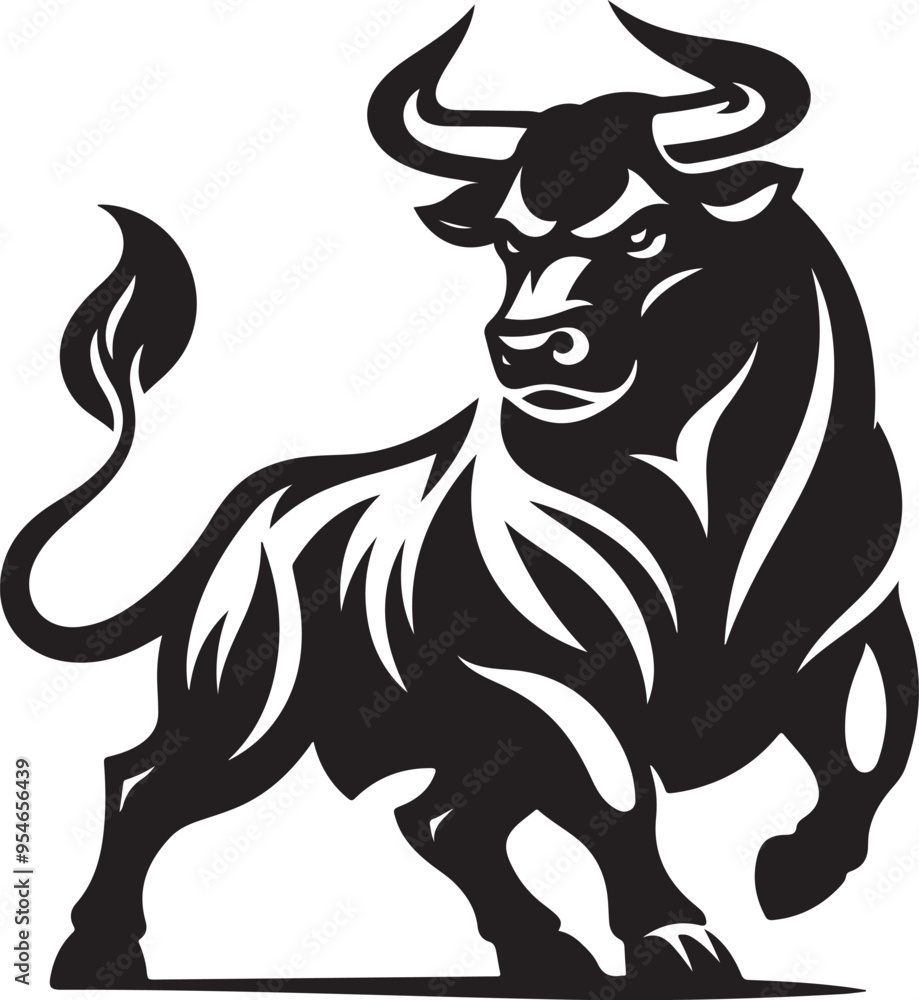 A bull silhouette