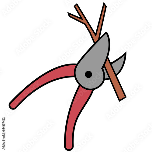 pruning tree with shears 