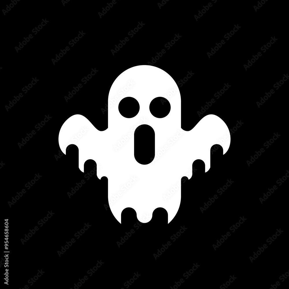 black and white halloween ghost