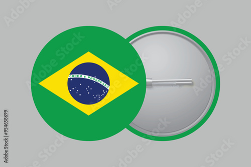 Brazil flag sign, Brazil flag over green background vector illustration, Brazilian flag vector, Brazilian national flag graphic
