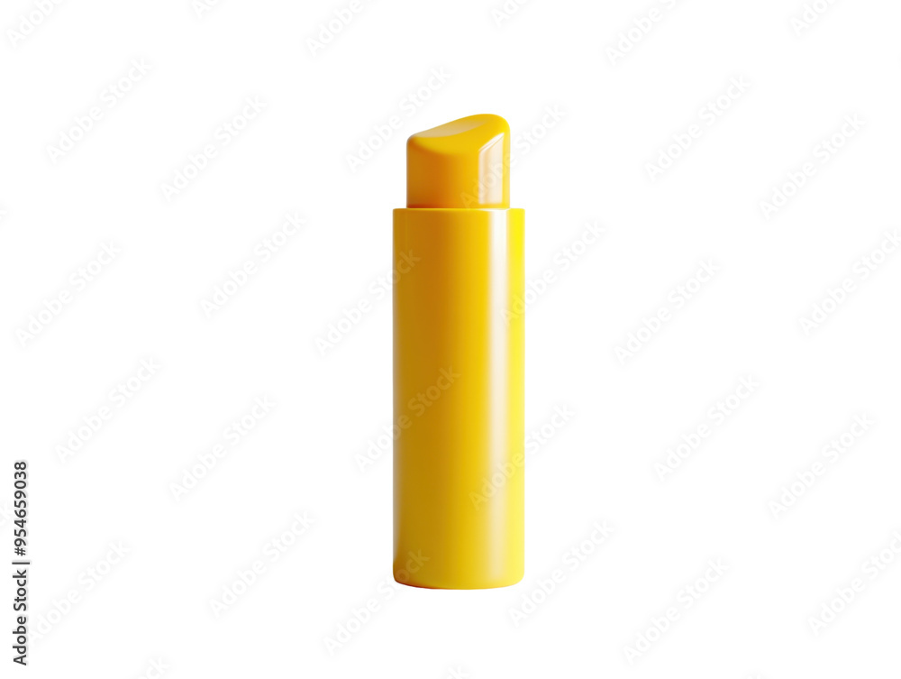 Lip balm in yellow tube, partially exposed, isolated on white background. PNG transparent. Lip balm in yellow tube, partially exposed, isolated on white background. PNG transparent.
