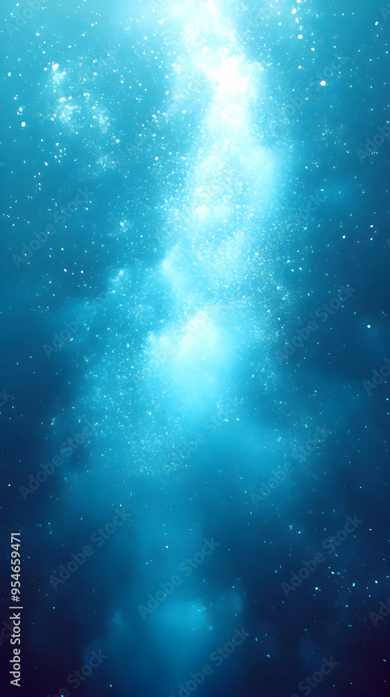 Fototapeta premium Abstract underwater background with light and bubbles.