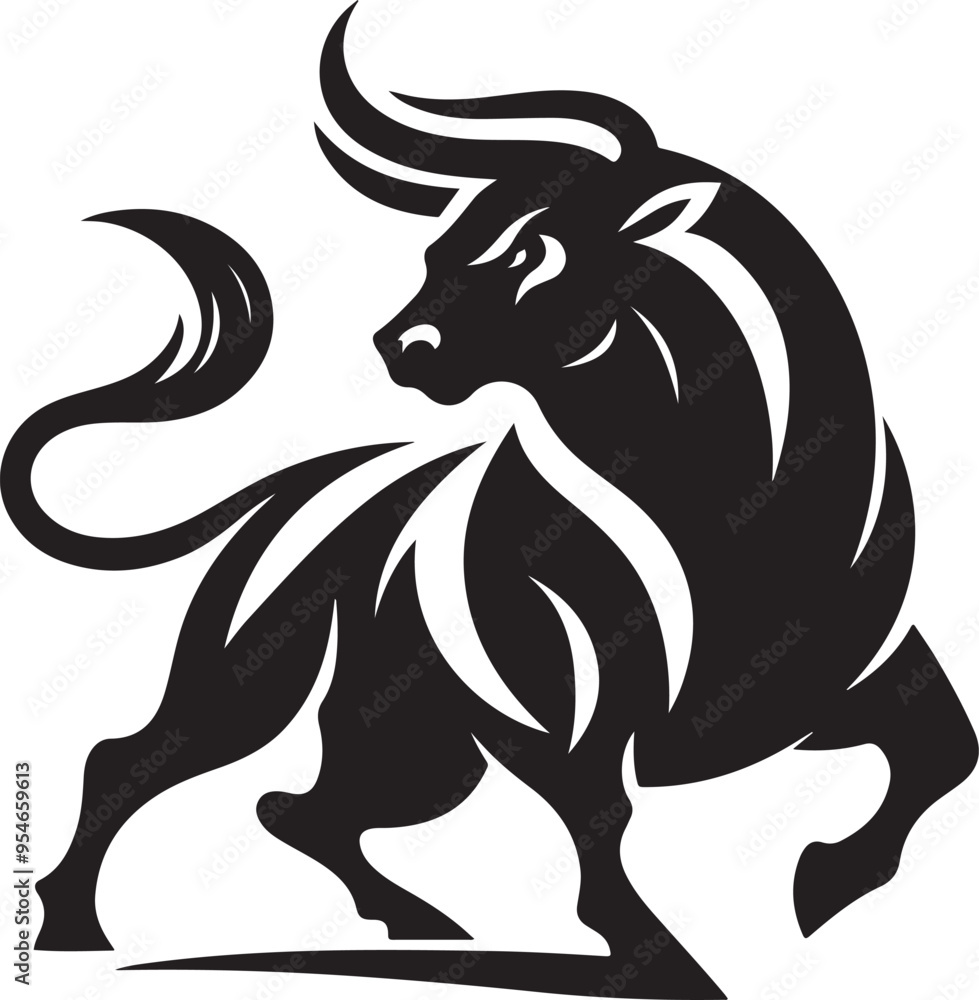 A bull silhouette A bull silhouette