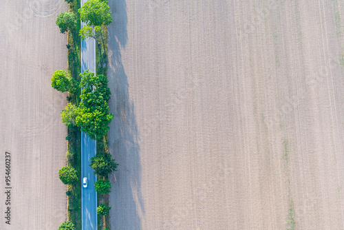 A view from a height of the landscape from a balloon