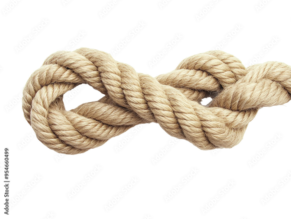 Rope tied in a knot with frayed ends, isolated on white background. PNG transparent. Rope tied in a knot with frayed ends, isolated on white background. PNG transparent.