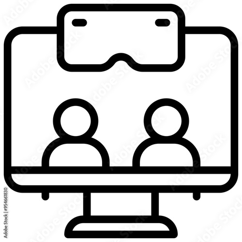 Virtual Icon. online meetup icon