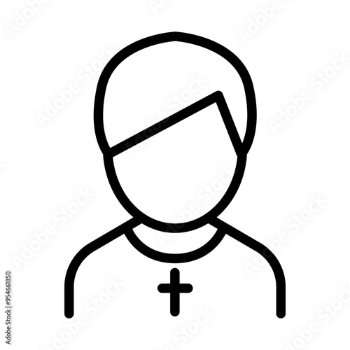 Priest icon in thin line style vector illustration graphic design