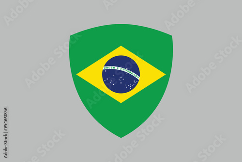 Brazil flag sign, Brazil flag over green background vector illustration, Brazilian flag vector, Brazilian national flag graphic
