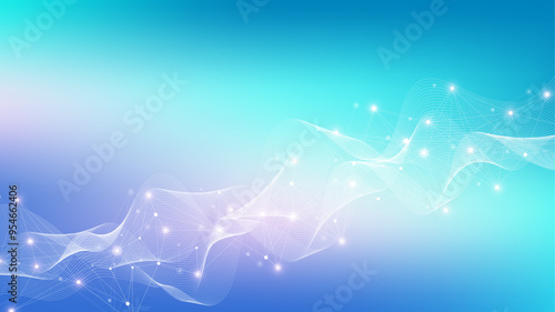 Plexus abstract digital background. Digital network connection banner design template in the global business concept. Big data visualization. Internet technology