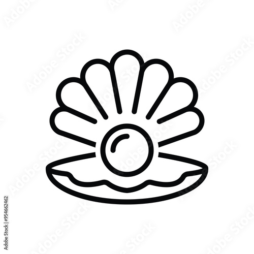 Black line icon for pearl