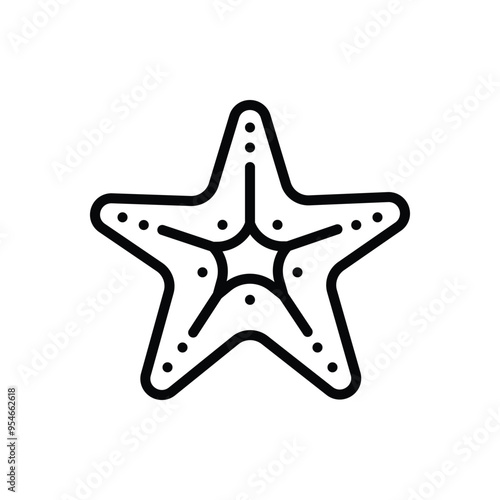 Black line icon for sea star
