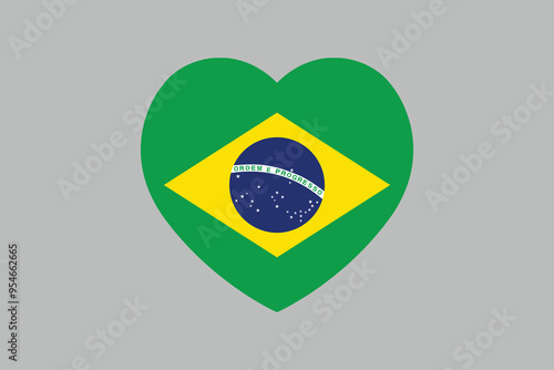 Brazil flag sign, Brazil flag over green background vector illustration, Brazilian flag vector, Brazilian national flag graphic
