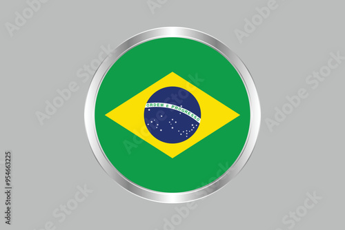 Brazil flag sign, Brazil flag over green background vector illustration, Brazilian flag vector, Brazilian national flag graphic
