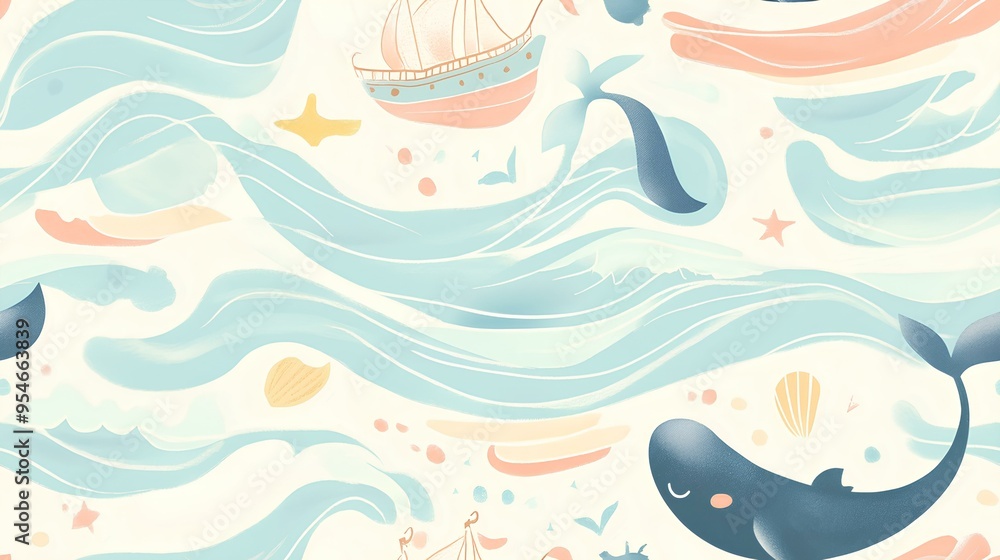 Obraz premium seamless pattern with sea