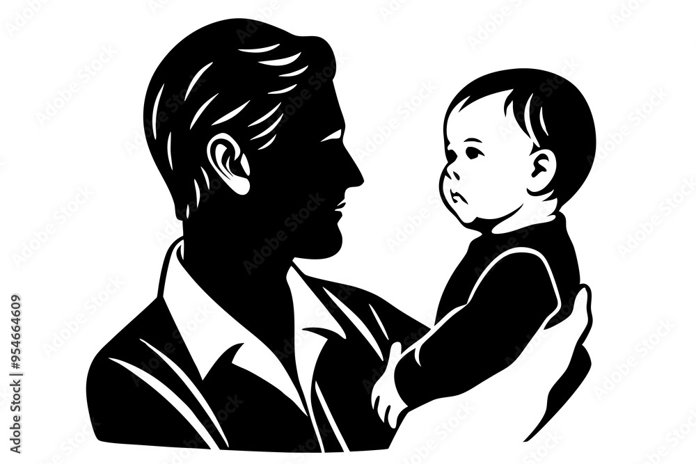 beautiful father and baby vector avatar beautiful father and baby vector avatar