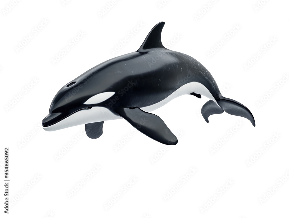 Obraz premium Killer whale (orca) isolated on a white background. PNG transparent.