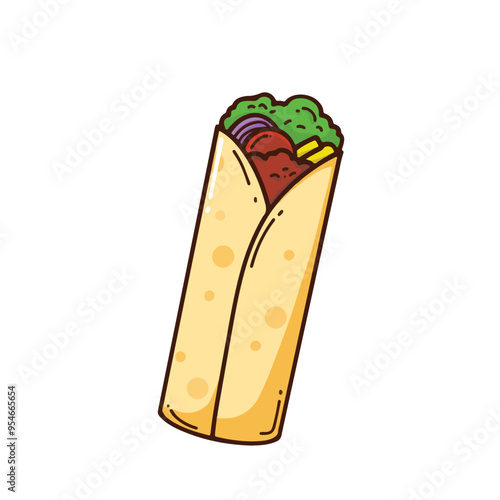 savory wrap with fillings inside