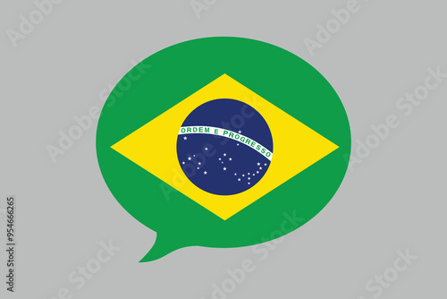 Brazil flag with massage sign, Brazil flag over green background vector illustration, Brazilian flag vector, Brazilian national flag graphic
