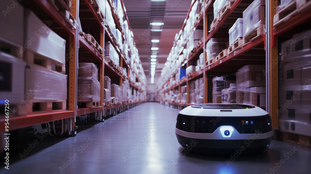AI-Managed Autonomous Warehouse with Robots Organizing and Distributing ...
