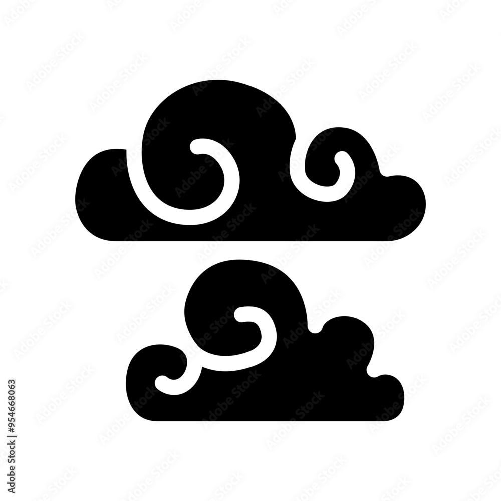 Clouds in Chinese style icon vector illustration graphic design Clouds in Chinese style icon vector illustration graphic design