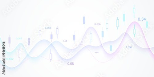 Stock market or Forex trading graph in graphic concept for financial investment or economic trends business idea design. Worldwide finance background. Vector illustration