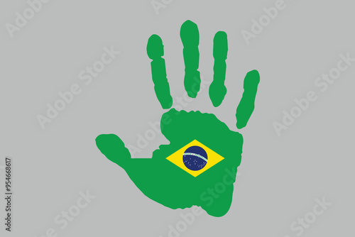 Peace for Brazil with flag, Brazilian National Flag, EPS Vector Illustration, Flag of the Federative Republic of Brazil, Illustration of the Brazil flag
