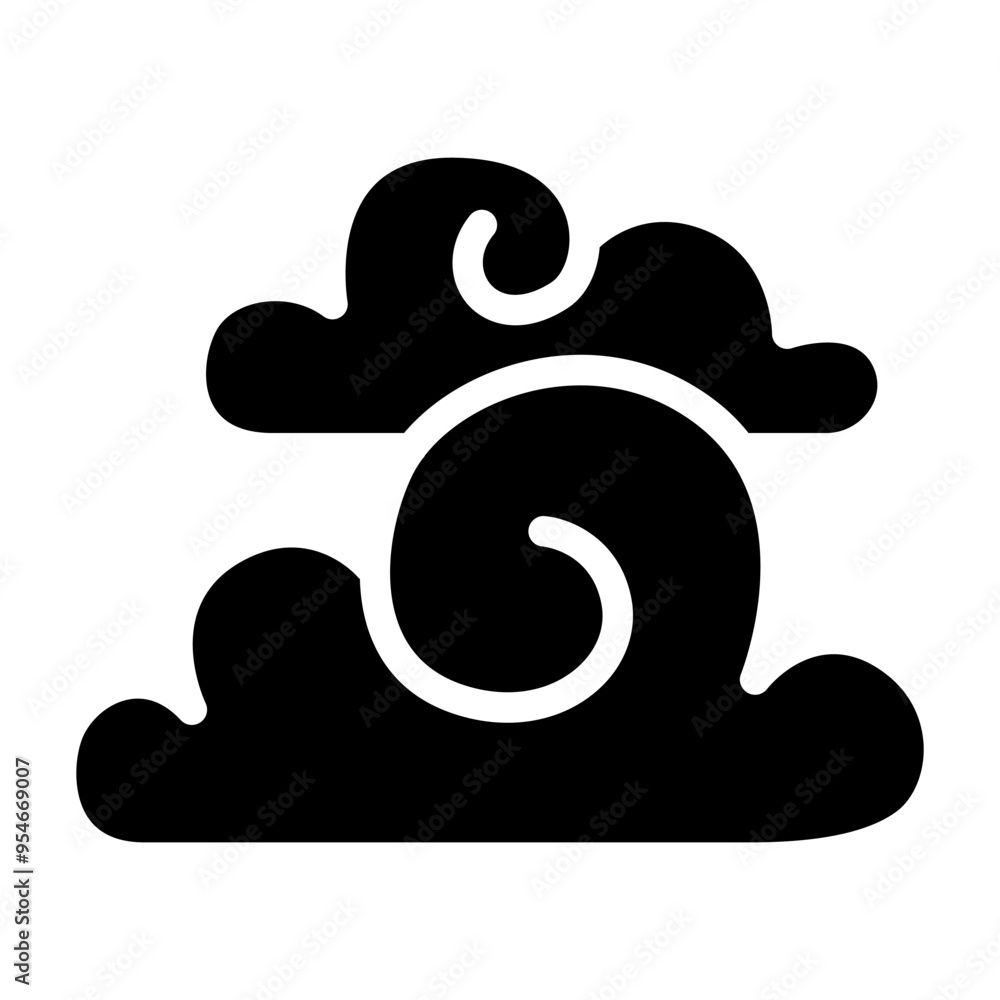 Clouds in Chinese style icon vector illustration graphic design Clouds in Chinese style icon vector illustration graphic design