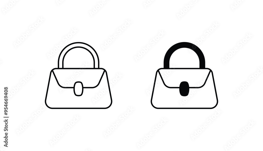 Woman Bag icon design with white background stock illustration