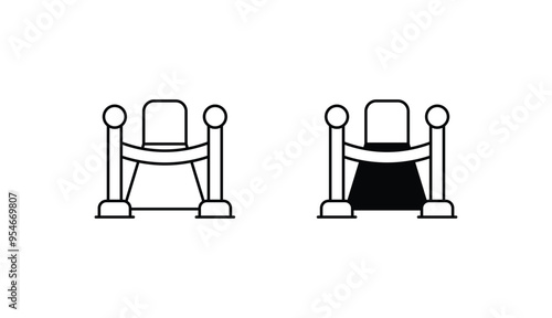 Louvre Museum icon design with white background stock illustration