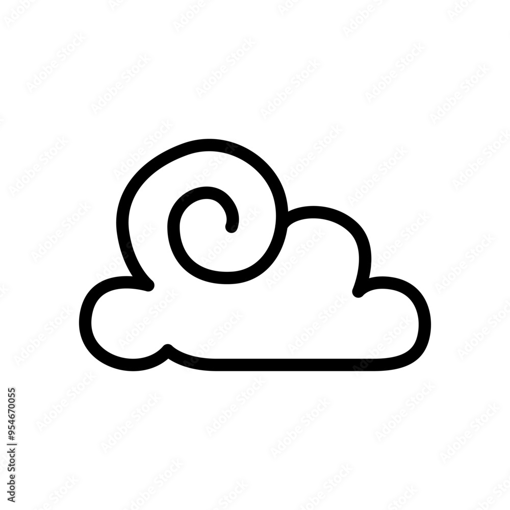 Cloud curl, fantasy cloud, oriental cloud, chinese cloud icon in thin line style vector illustration graphic design Cloud curl, fantasy cloud, oriental cloud, chinese cloud icon in thin line style vector illustration graphic design