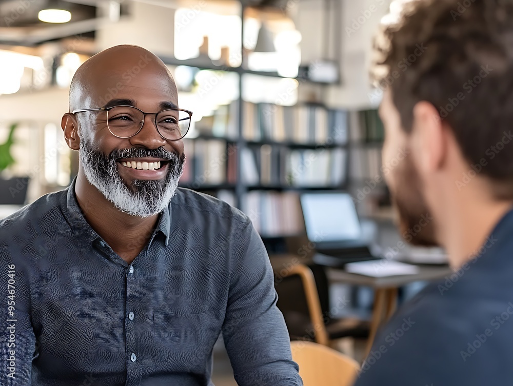 Smiling businessman in office. Smiling businessman in office.