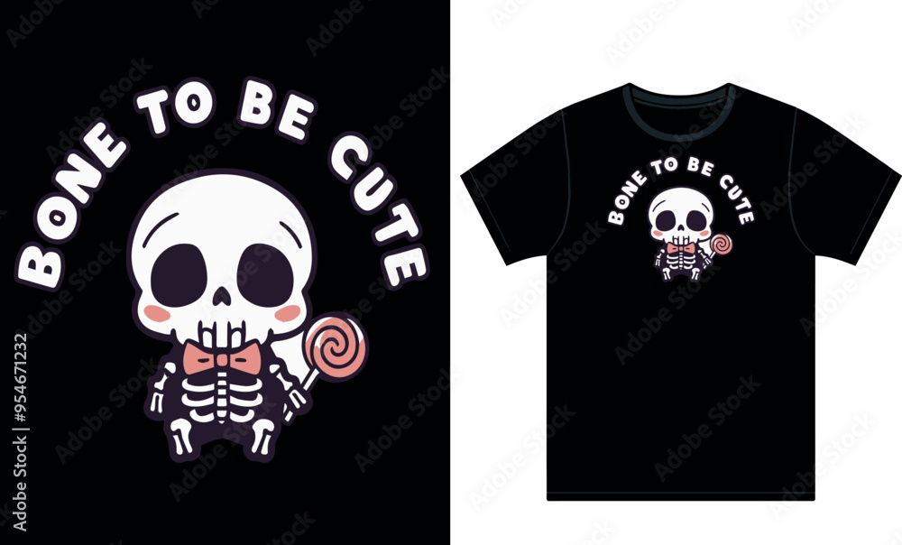 Summer Vector Tshirt Streetwear Design Cute Skeleton