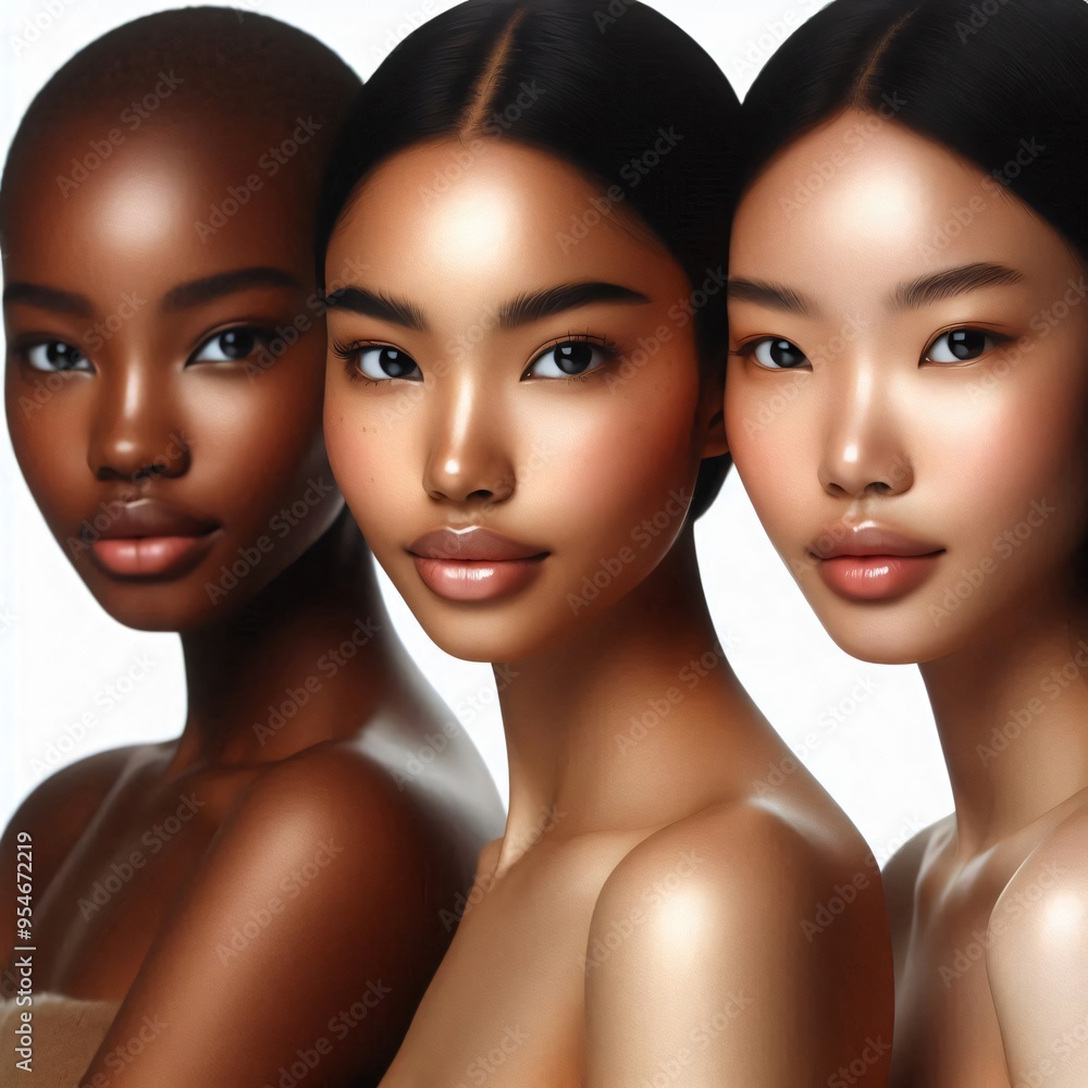 Female models of 3 nationalities Female models of 3 nationalities