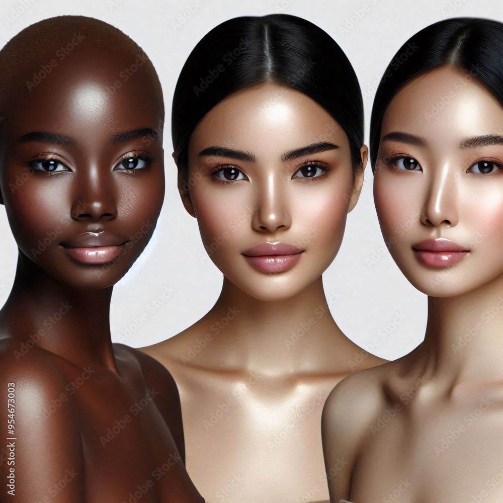 Female models of 3 nationalities Female models of 3 nationalities