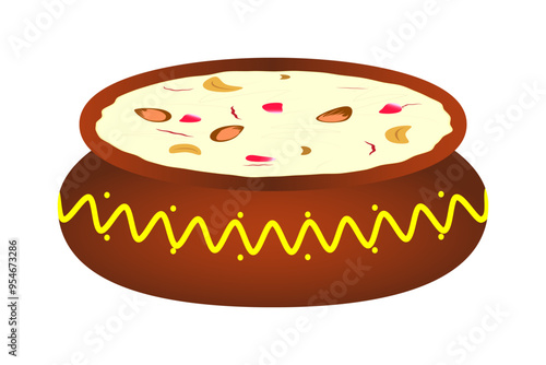 Vector illustration of Indian Kheer on transparent background photo