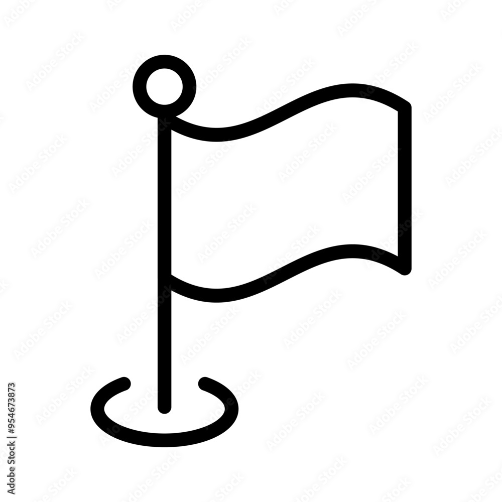 Flag icon in thin line style vector illustration graphic design Flag icon in thin line style vector illustration graphic design
