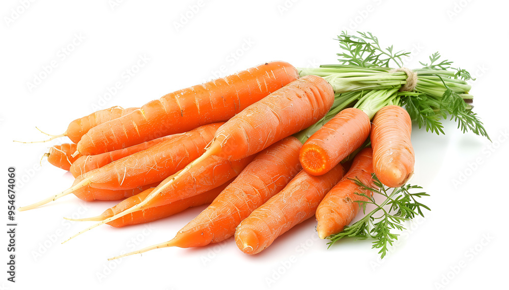 Bunch of tasty ripe carrots on white background Bunch of tasty ripe carrots on white background