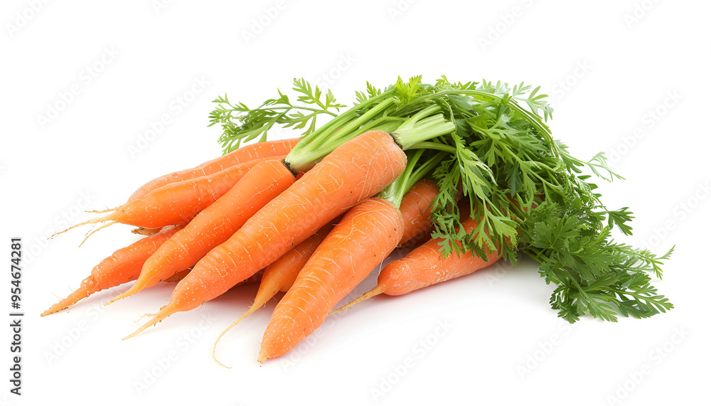 Bunch of tasty ripe carrots on white background Bunch of tasty ripe carrots on white background